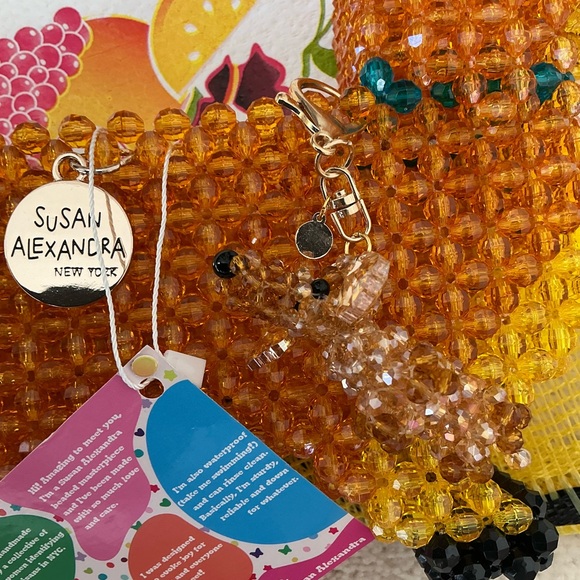 ADORABLE NWT SUSAN ALEXANDRA BEADED WEENY DACHSHUND HANDBAG WITH CRITTER CHARM - Picture 12 of 15